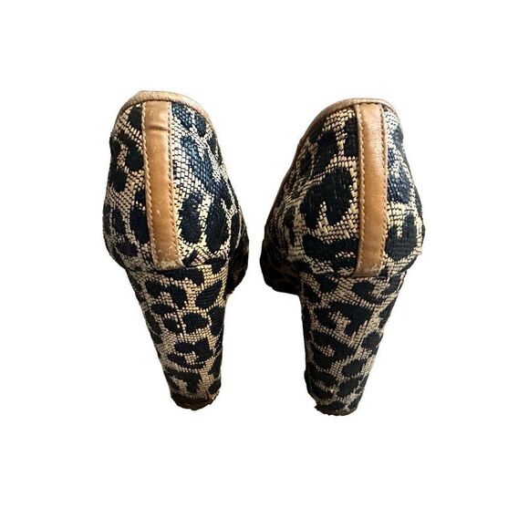 Tory Burch Canvas Animal Print Leather Pumps - Picture 6 of 14